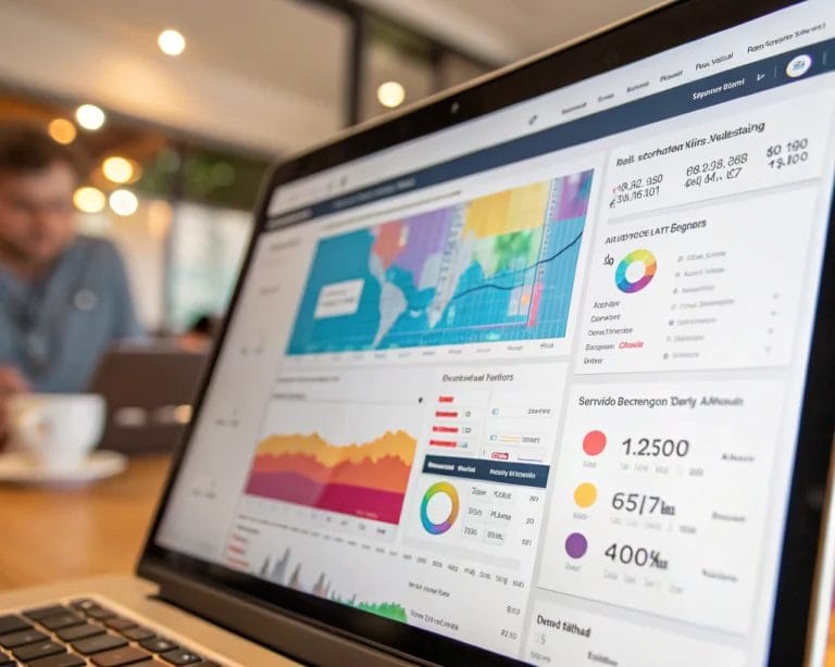 Digital session replay interface on a computer screen with colorful heatmaps and click trails, depicting user engagement dynamics in an ecommerce optimization tool under soft ambient light.