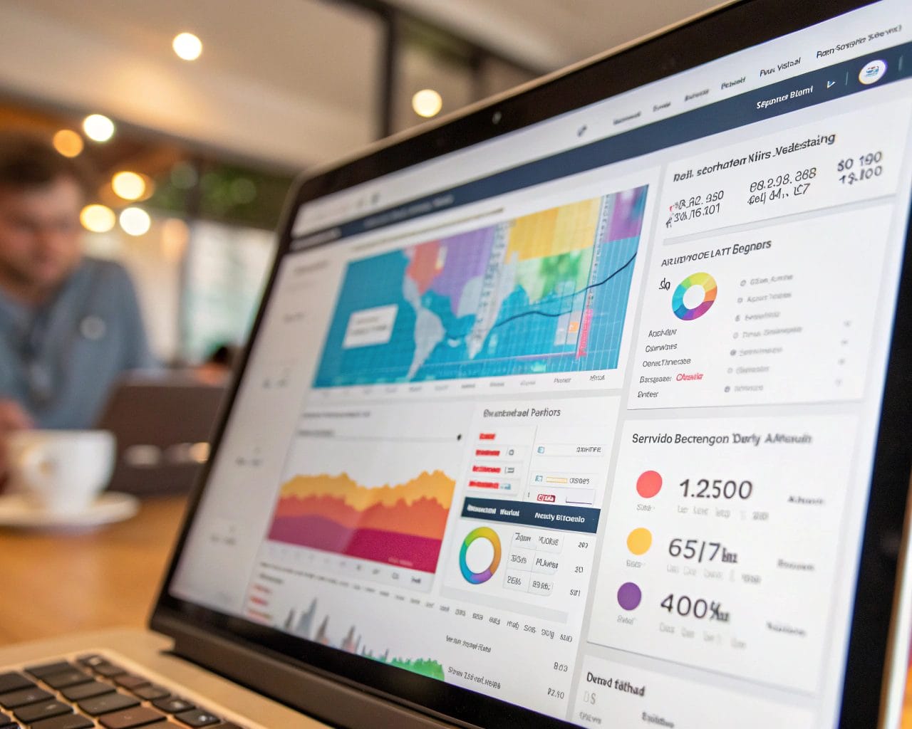 Digital session replay interface on a computer screen with colorful heatmaps and click trails, depicting user engagement dynamics in an ecommerce optimization tool under soft ambient light.