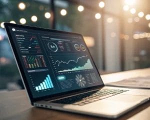Futuristic analytics tool interface on a digital screen, featuring vibrant data visualizations and a soft glow, focusing on privacy metrics without personal identifiers.
