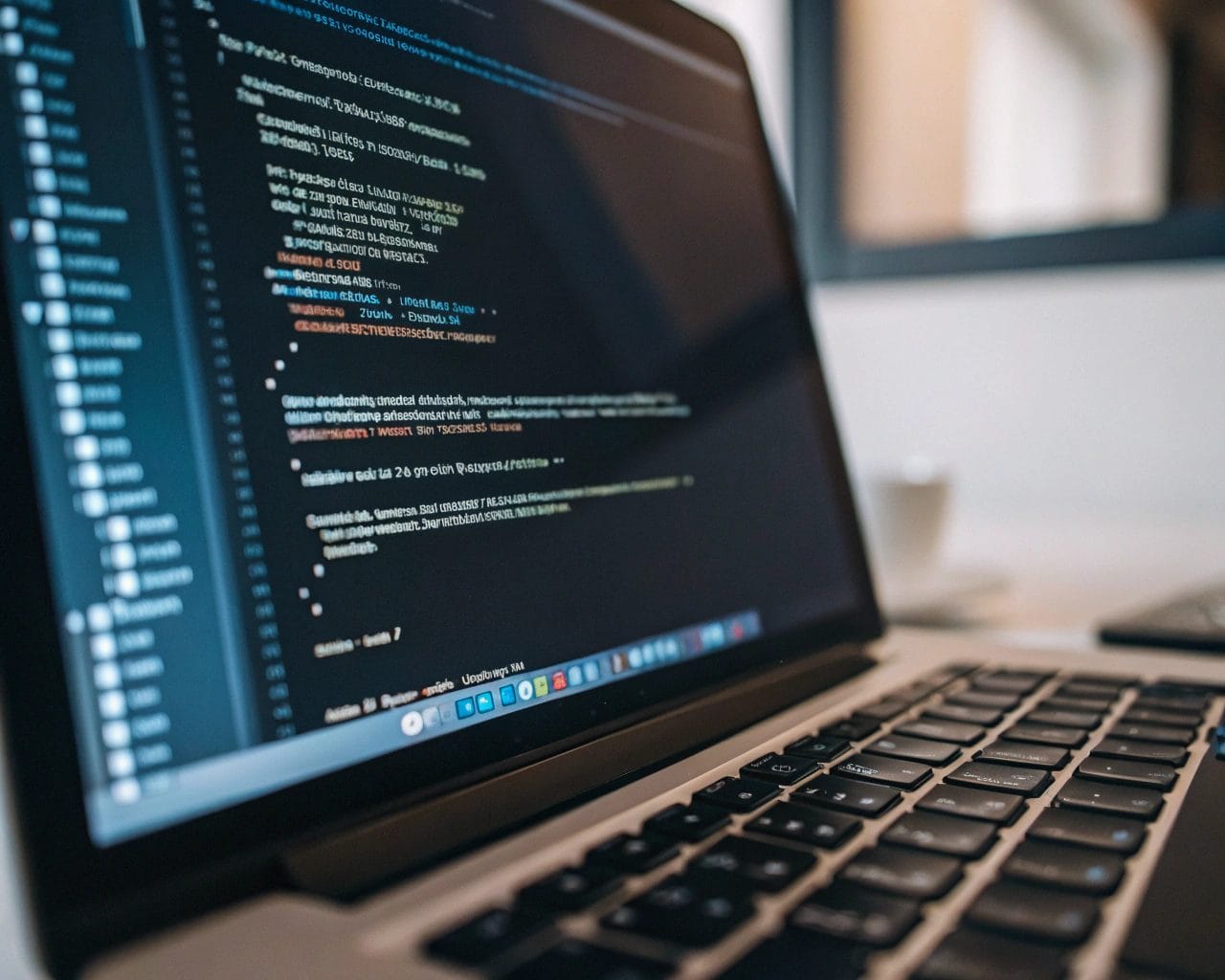 SimplifyAnalytics Guide to Ethical, Privacy-First Web Analytics and Cookieless Tracking in 2026 1 Close-up of a glowing computer screen showing code for cookie-less web analytics script, with a modern workstation softly illuminated in the background.